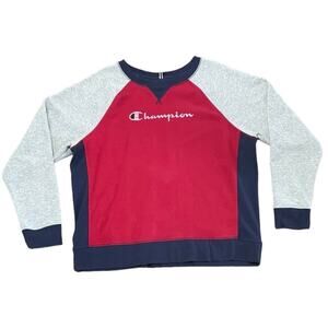Champion Sweatshirt Mens X Large Red Blue Gray Sweater Urban Streetwear Vintage
